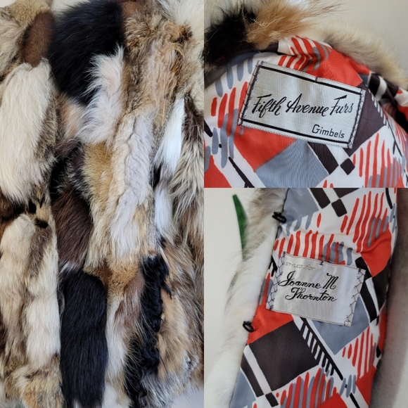 🎉HP VTG 70s Gimbels Patchwork Fur Coat - Picture 16 of 16
